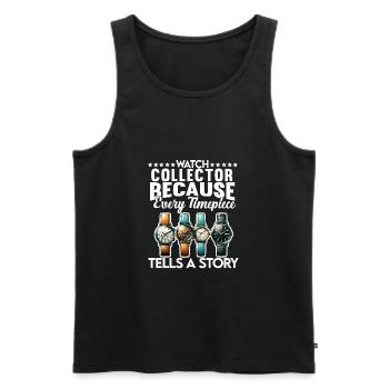 Watch Collector Horologist Collecting Watches - Men's Premium Organic Tank Top - black - Front - Michal (187cm)