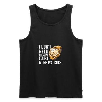 Watch Collector Horologist Collecting Watches - Men's Premium Organic Tank Top - black - Front - Michal (187cm)