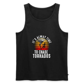 Tornado Chaser Sturm jagt Männer Frauen Kinder - Männer Premium Bio Tank Top - Schwarz - Vorne - Michal (187cm)