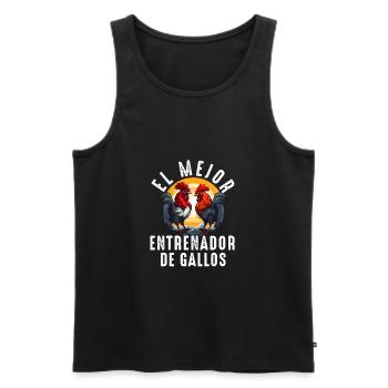 Gallero Pelea De Gallos Hombre Papá Padre Tío - Men's Premium Organic Tank Top - black - Front - AI Model Male 178 light (178cm)