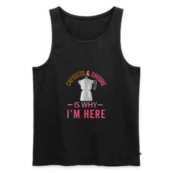 Funny Spanish Shirts Cafecito Cafe Espanol - Men's Premium Organic Tank Top - black - Front - Michal (187cm)