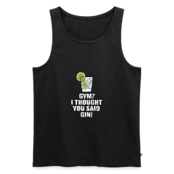 Gin binge drinking sayings celebration gin fan - Débardeur bio Premium Homme - noir - Devant - AI Model Male 178 light (178cm)