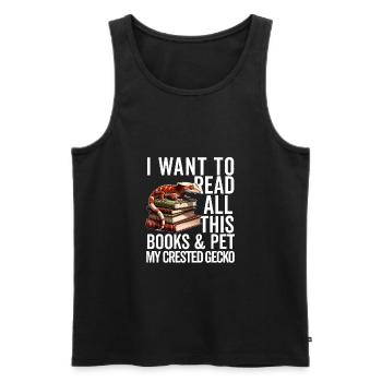 Crested Gecko Men Women Lizard Eyelash Gecko - Men's Premium Organic Tank Top - black - Front - Michal (187cm)