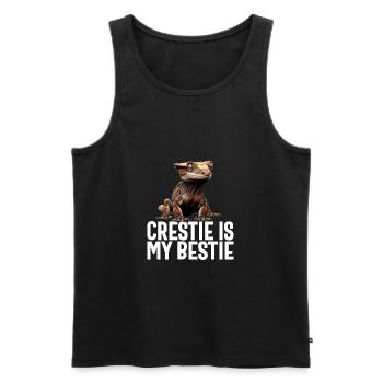 Gecko à crête Hommes Femmes Lézard Cils Gecko - Débardeur bio Premium Homme - noir - Devant - Michal (187cm)