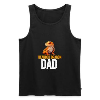 Dragon Barbu Hommes Femmes Filles Enfants Pogona Lézard - Débardeur bio Premium Homme - noir - Devant - Michal (187cm)