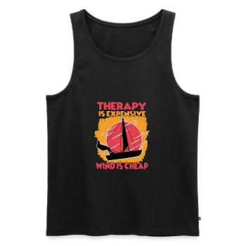 funny sailor hobby sailing boater motor boat - Men's Premium Organic Tank Top - black - Front - Michal (187cm)