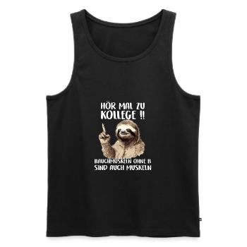 Faultier Geschenk Sportmuffel Geschenkidee Sloth - Männer Premium Bio Tank Top - Schwarz - Vorne - Michal (187cm)