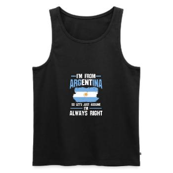 Argentino Geschenk-Design - Männer Premium Bio Tank Top - Schwarz - Vorne - Michal (187cm)