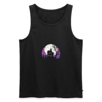 Costume de fête d'Halloween Maison hantée Temps - Débardeur bio Premium Homme - noir - Devant - Michal (187cm)