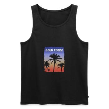 Gold Coast Australia Sunset Vacation Souvenir - Men's Premium Organic Tank Top - black - Front - Michal (187cm)