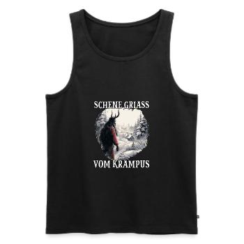 Krampus T Dämonischer Weihnachtsmann Kramperl - Männer Premium Bio Tank Top - Schwarz - Vorne - AI Model Male 178 light (178cm)
