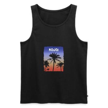 Kauai Hawaii Sunset Vacation Souvenir Palm Tree - Men's Premium Organic Tank Top - black - Front - Michal (187cm)