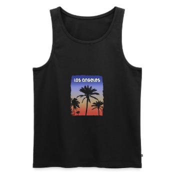 Los Angeles California Sunset Vacation Souvenir - Men's Premium Organic Tank Top - black - Front - Michal (187cm)