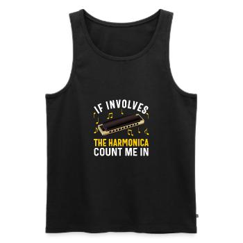 Mundharmonikaspieler für Männer Frauen Lustiger Harmoniker - Männer Premium Bio Tank Top - Schwarz - Vorne - AI Model Male 178 light (178cm)