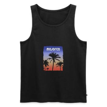 Majorque Majorque Espagne Sunset Vacation Souvenir - Débardeur bio Premium Homme - noir - Devant - Michal (187cm)