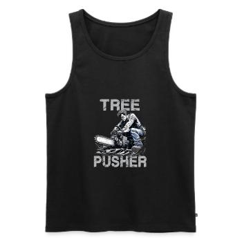 T-shirt de bûcheron | Tenue amusante de forestier - Débardeur bio Premium Homme - noir - Devant - AI Model Male 178 light (178cm)