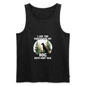 Forest lovers and dog owners T for hiking - Men's Premium Organic Tank Top - black - Front - Michal (187cm)