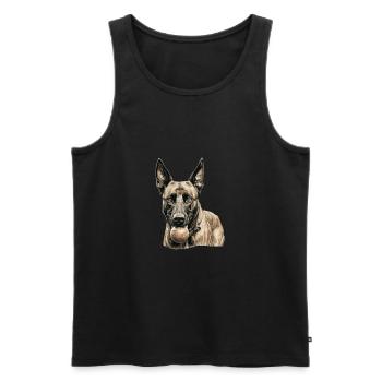 Belgian shepherd dog T dog owner Malinois police - Men's Premium Organic Tank Top - black - Front - Michal (187cm)