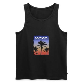 Sarasota Florida Sonnenuntergang Urlaub Souvenir Palme - Männer Premium Bio Tank Top - Schwarz - Vorne - Michal (187cm)