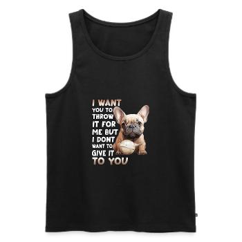 Frenchie Dog Lover Bouledogue français - Débardeur bio Premium Homme - noir - Devant - AI Model Male 178 light (178cm)