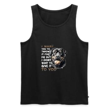 Porte-chien Rottweiler T pour les propriétaires - Débardeur bio Premium Homme - noir - Devant - Michal (187cm)