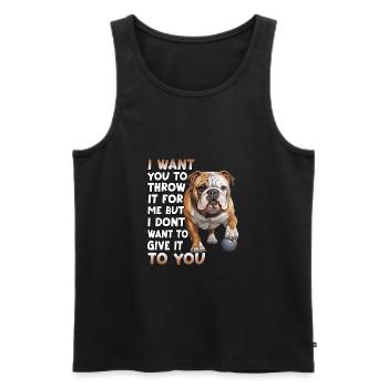 Bulldog anglais Amoureux des chiens Bulldogs - Débardeur bio Premium Homme - noir - Devant - Michal (187cm)