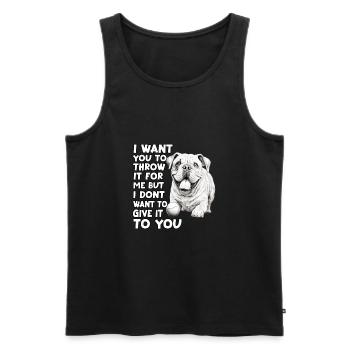 Tenue de promenade pour Bulldogs anglais - Débardeur bio Premium Homme - noir - Devant - Michal (187cm)