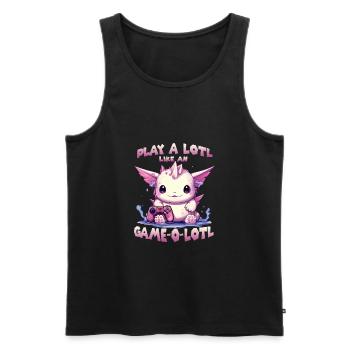 Axolotl T mignon pour les joueurs | Kawaii Stuff - Débardeur bio Premium Homme - noir - Devant - Michal (187cm)