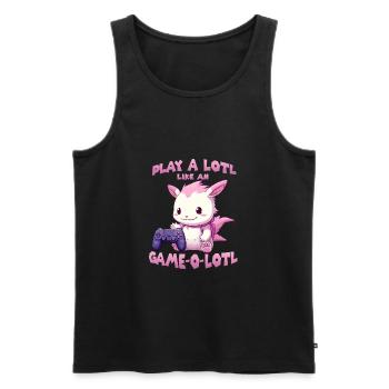 Cute Gamer T | Axolotl Gamer Outfit | Otaku Anime - Men's Premium Organic Tank Top - black - Front - Michal (187cm)