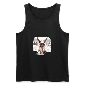 Krampus mask | Krampus costume | Germanic - Men's Premium Organic Tank Top - black - Front - AI Model Male 178 light (178cm)
