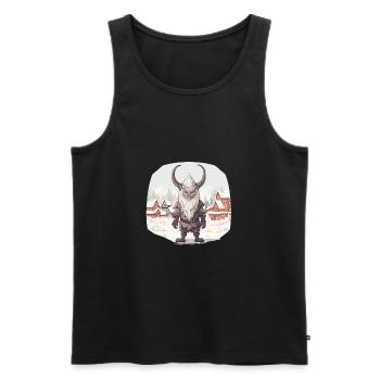 Krampus mask costume Kramperl evil Santa Claus - Men's Premium Organic Tank Top - black - Front - AI Model Male 178 light (178cm)