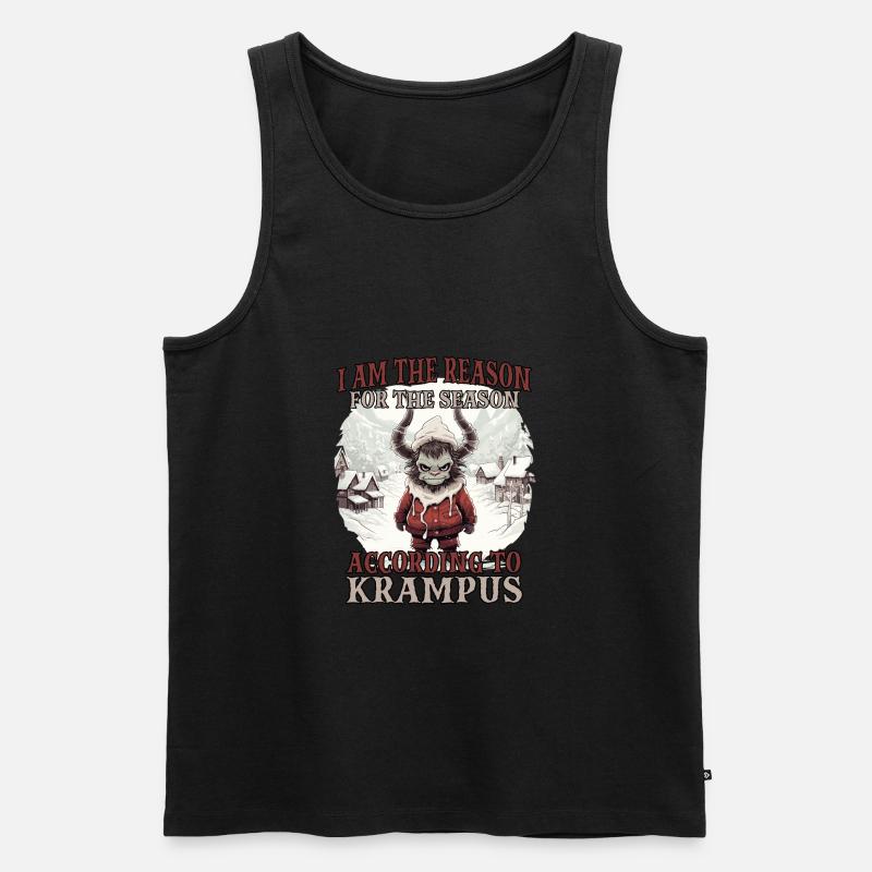 Krampus T Dämonischer Weihnachtsmann Kramperl - Männer Premium Bio Tank Top - Schwarz