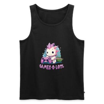 Axolotl T Kawaii Axolotl Gaming amphibians Axolotl - Men's Premium Organic Tank Top - black - Front - Michal (187cm)