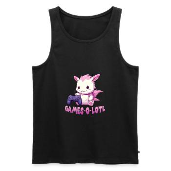 Axolotl T Kawaii Axolotl Gaming amphibians Axolotl - Men's Premium Organic Tank Top - black - Front - Michal (187cm)