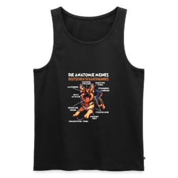 Berger allemand chien propriétaire T anatomie promenade - Débardeur bio Premium Homme - noir - Devant - Michal (187cm)