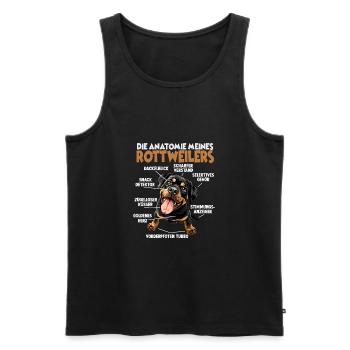 Drôle de Rottweiler T pour les promenades de chiens des propriétaires de chiens - Débardeur bio Premium Homme - noir - Devant - Michal (187cm)