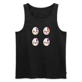 Vier bunte Eier Osterei Ostern - Männer Premium Bio Tank Top - Schwarz - Vorne - AI Model Male 178 light (178cm)