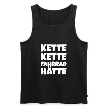 Spruch zur Fahrradkette: Kette Kette Fahrrad hätte - Männer Premium Bio Tank Top - Schwarz - Vorne - AI Model Male 178 light (178cm)