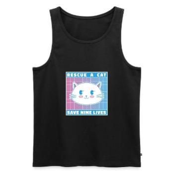 Rescue A Cat Save Nine Lives Cat Owner Animals Kit - Männer Premium Bio Tank Top - Schwarz - Vorne - Michal (187cm)