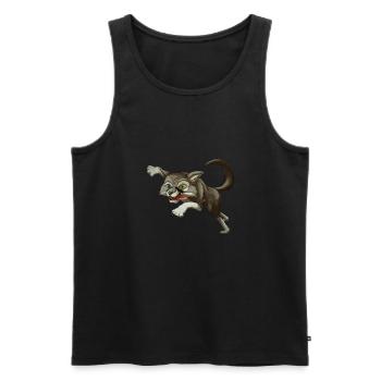 Crazy Wolf Cora - Männer Premium Bio Tank Top - Schwarz - Vorne - AI Model Male 178 light (178cm)