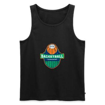 BASKETBALL DUNKING SLAM DUNK TOURNAMENT TEAM MOTIF - Men's Premium Organic Tank Top - black - Front - AI Model Male 178 light (178cm)