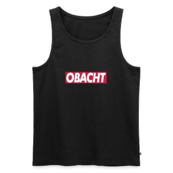 Obacht - Männer Premium Bio Tank Top - Schwarz - Vorne - Michal (187cm)