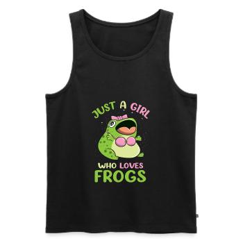 Just A Girl Who Loves Frogs Funny Frog Lover - Männer Premium Bio Tank Top - Schwarz - Vorne - AI Model Male 178 light (178cm)