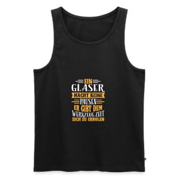 Glaser Beruf - Geschenk - Männer Premium Bio Tank Top - Schwarz - Vorne - Michal (187cm)