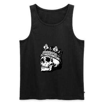 King Skull - Men's Premium Organic Tank Top - black - Front - AI Model Male 178 light (178cm)