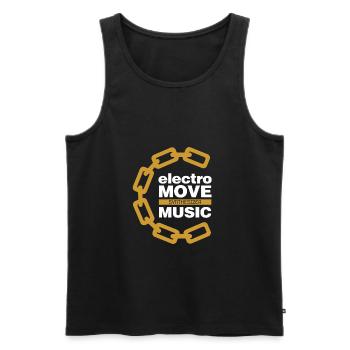 ELECTRO MOVE SYNTHESIZER MUSIC DM (2) - Men's Premium Organic Tank Top - black - Front - Michal (187cm)