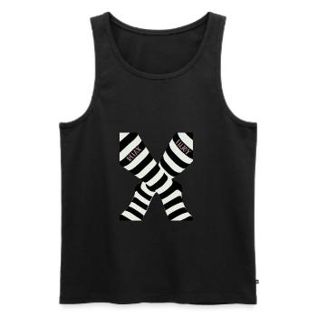 relax and enjoy - Men's Premium Organic Tank Top - black - Front - AI Model Male 178 light (178cm)