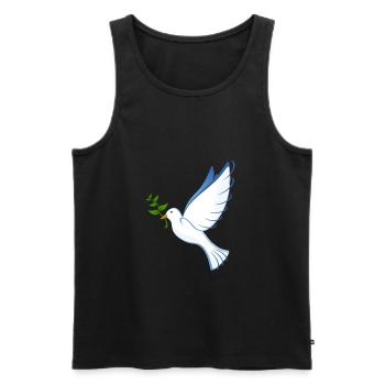 Taube - Männer Premium Bio Tank Top - Schwarz - Vorne - AI Model Male 178 light (178cm)