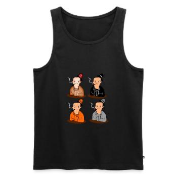 4 Kartenspieler. Geschenkidee - Männer Premium Bio Tank Top - Schwarz - Vorne - Michal (187cm)