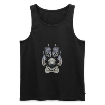 Wolf Wölfe Raubtier Schäferhund Tiere Geschenk - Männer Premium Bio Tank Top - Schwarz - Vorne - AI Model Male 178 light (178cm)